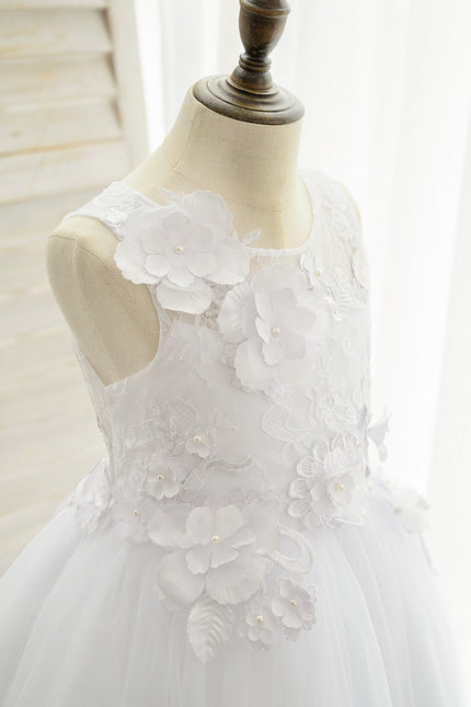 Robe De Princesse Florale Blanche