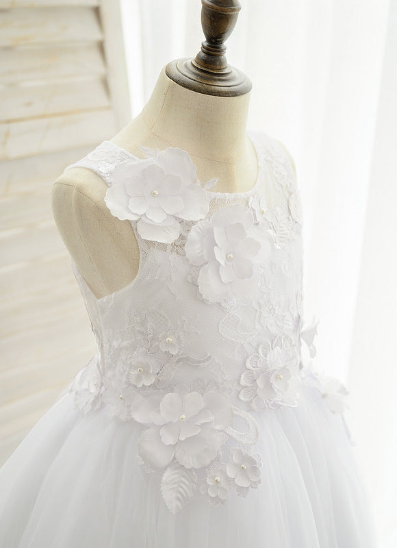 Robe De Princesse Florale Blanche