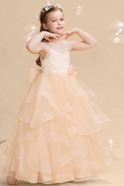 Robe De Princesse Tulle Pêche Douce