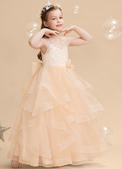 Robe De Princesse Tulle Pêche Douce