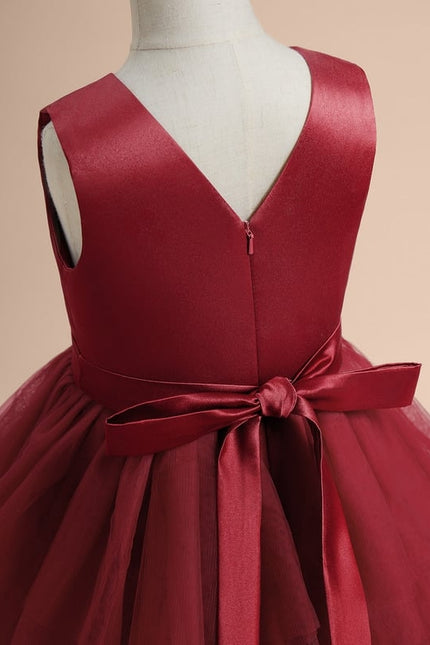 Robe De Princesse Bordeaux Asymétrique - gallery 2