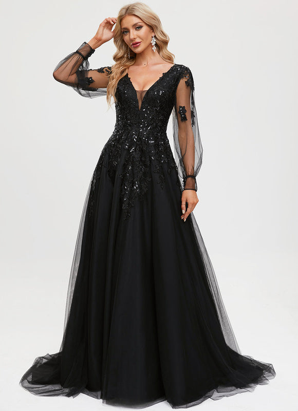 Robe De Princesse Noir Scintillant