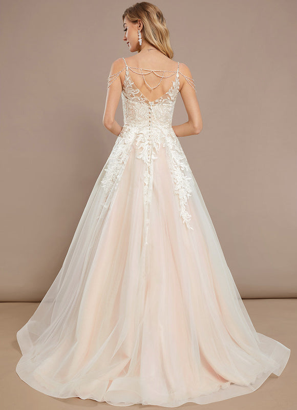 Robe De Princesse En Tulle Brodé - gallery 5