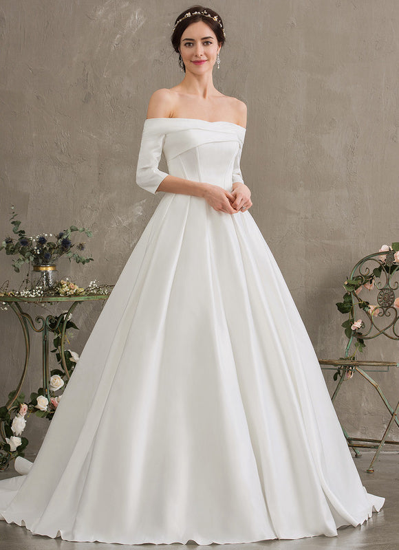 Robe De Princesse Satinée Évasée