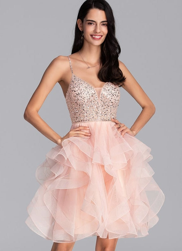 Robe De Princesse Tulle Volants Rose - gallery 1