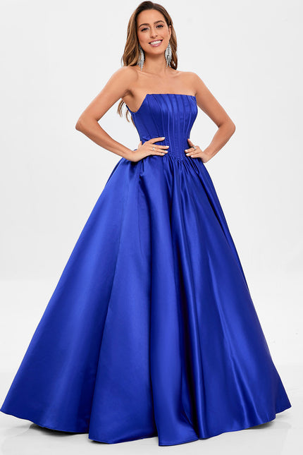Robe De Princesse Satin Bleu - gallery 3