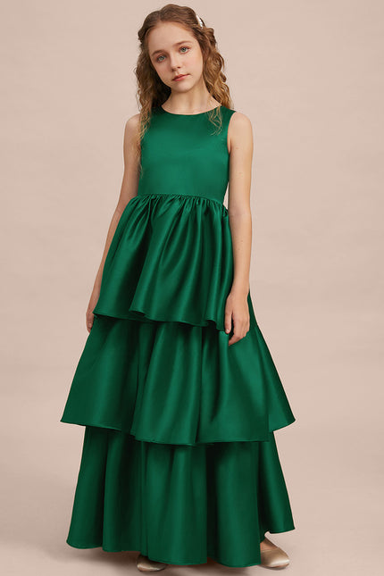 Robe De Princesse Satin Vert Émeraude - gallery 3