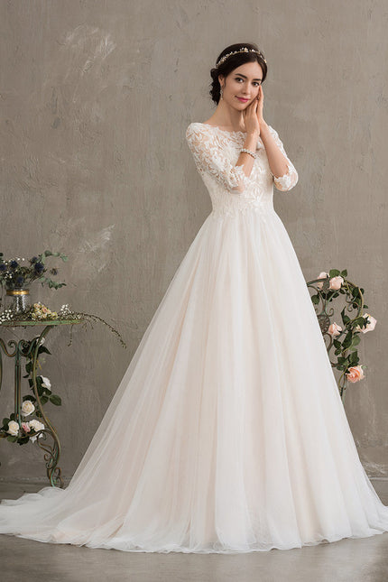Robe De Princesse Nuptiale En Tulle Scintillant - gallery 9