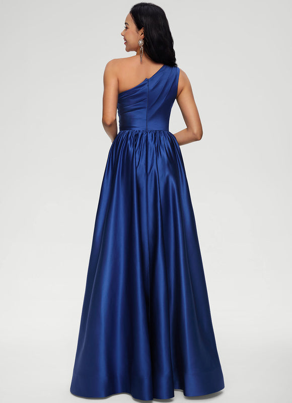 Robe De Princesse Satin Asymétrique - gallery 1