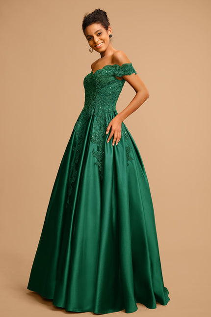 Robe De Princesse Émeraude Ornée - gallery 1