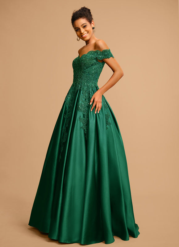 Robe De Princesse Émeraude Ornée - gallery 1