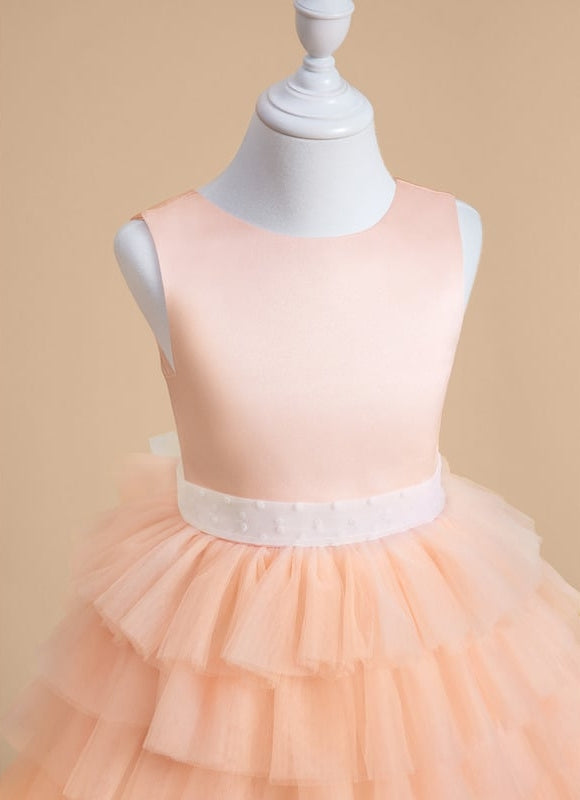 Robe De Princesse Tulle Pêche Volants - gallery 3