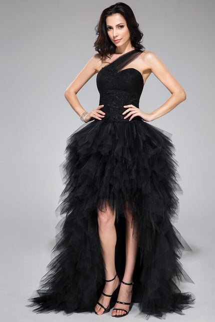 Robe De Princesse Asymétrique À Volants - gallery 1