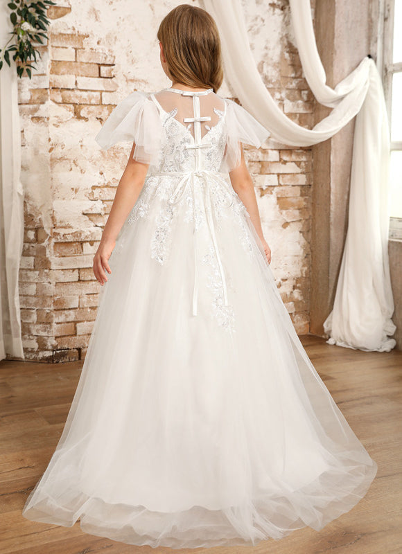 Robe De Princesse Tulle Ivoire Fleuri - gallery 3