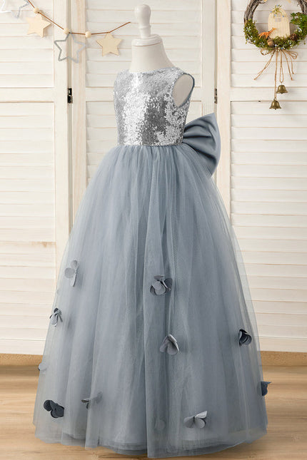 Robe De Princesse Tulle Gris Argenté - gallery 2