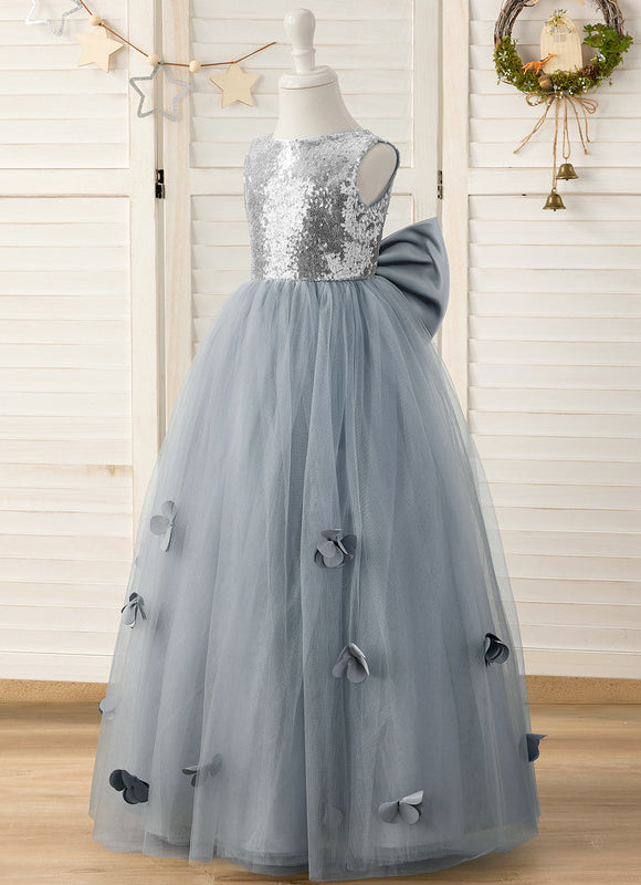 Robe De Princesse Tulle Gris Argenté - gallery 2
