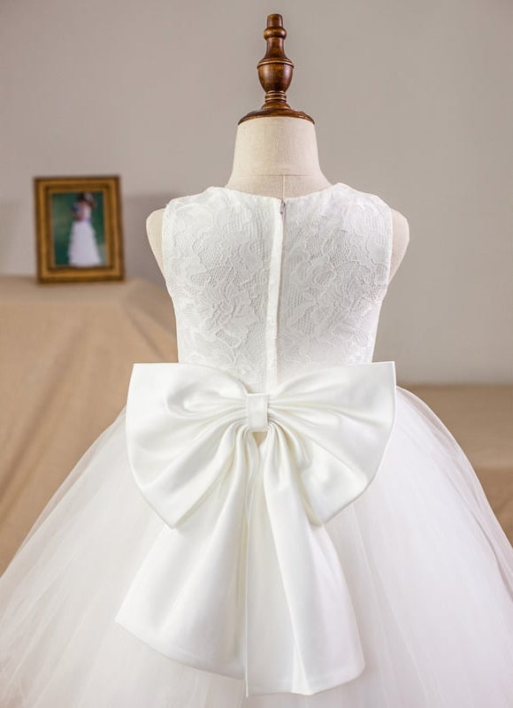 Robe De Princesse Enfant Nuptiale Satinée - gallery 3