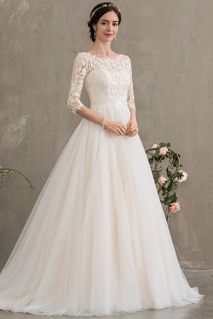 Robe De Princesse Nuptiale En Tulle Scintillant - gallery 8
