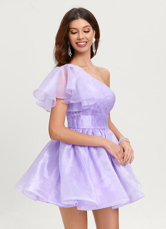 Robe De Princesse Lilas Asymétrique - gallery 3