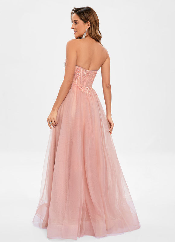 Robe De Princesse Tulle Rose Délicate - gallery 1