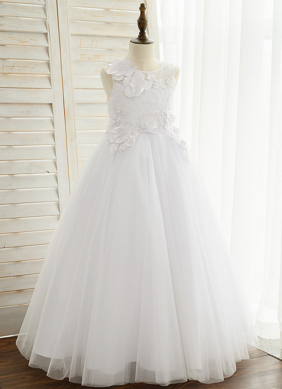 Robe De Princesse Florale Blanche - gallery 1