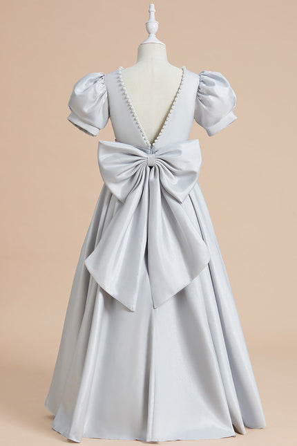Robe De Princesse Satinée Grise