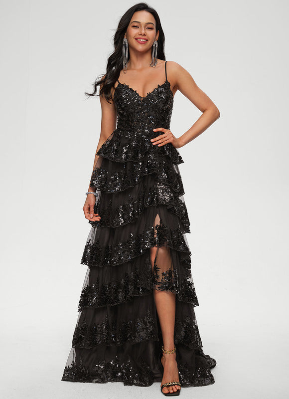 Robe De Princesse Noire À Paillettes - gallery 2