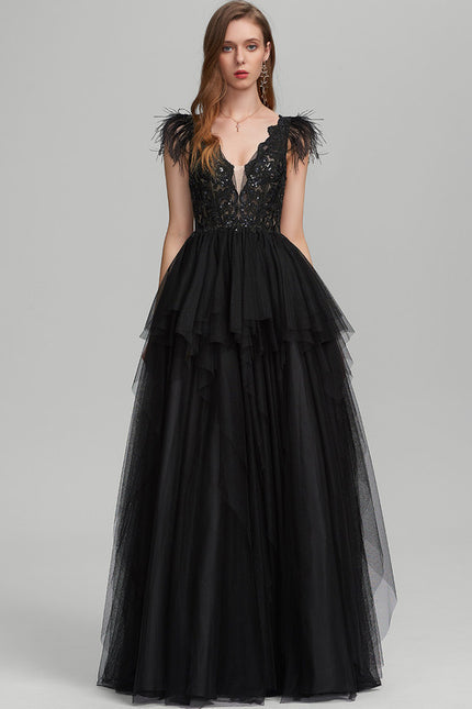 Robe De Princesse Noire Volumineuse