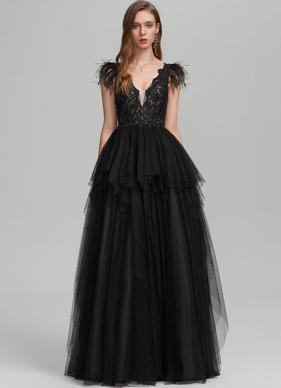 Robe De Princesse Noire Volumineuse