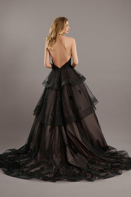 Robe De Princesse Tulle Noir Ornée - gallery 5