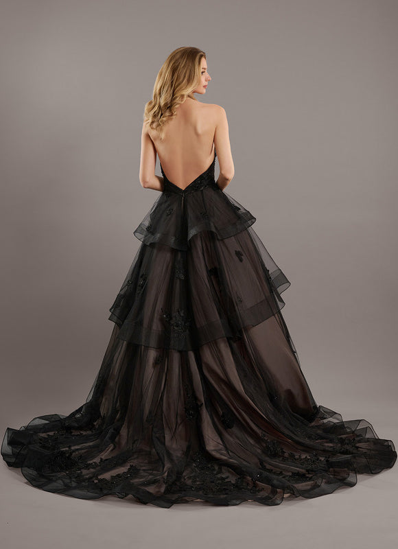 Robe De Princesse Tulle Noir Ornée - gallery 5