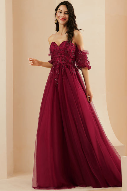 Robe De Princesse Bordeaux Évasée - gallery 4