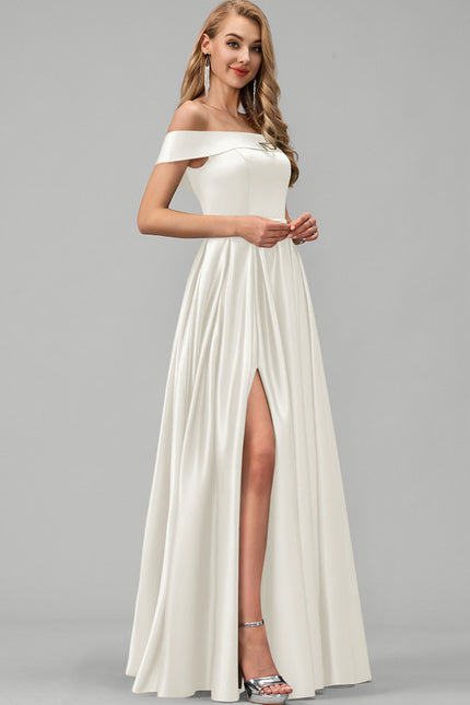 Robe De Princesse Satin Ivoire Élégante - gallery 1