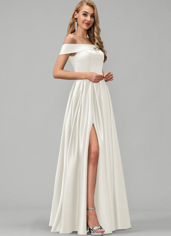 Robe De Princesse Satin Ivoire Élégante - gallery 1