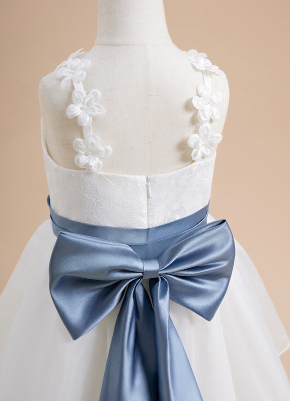 Robe De Princesse Enfant Floral Satinée - gallery 1