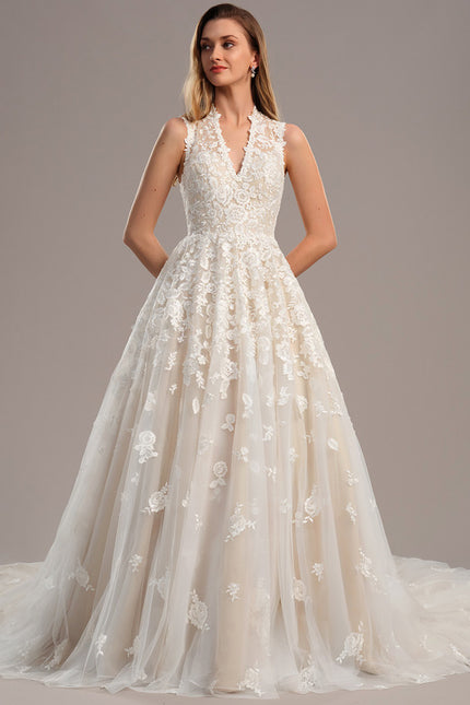 Robe De Princesse Évasée Brodée - gallery 1