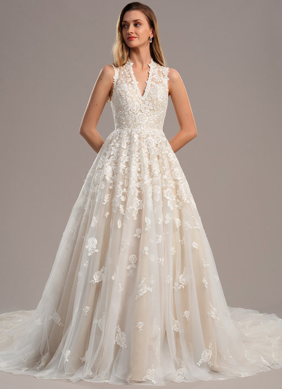 Robe De Princesse Évasée Brodée - gallery 1
