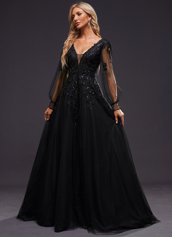 Robe De Princesse Noir Scintillant - gallery 8