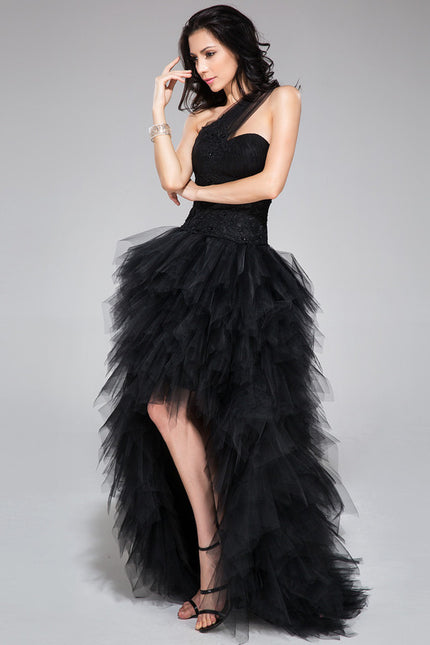 Robe De Princesse Asymétrique À Volants - gallery 2