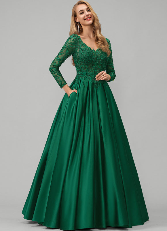 Robe De Princesse Satin Verte