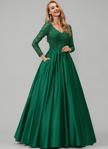 Robe De Princesse Satin Verte