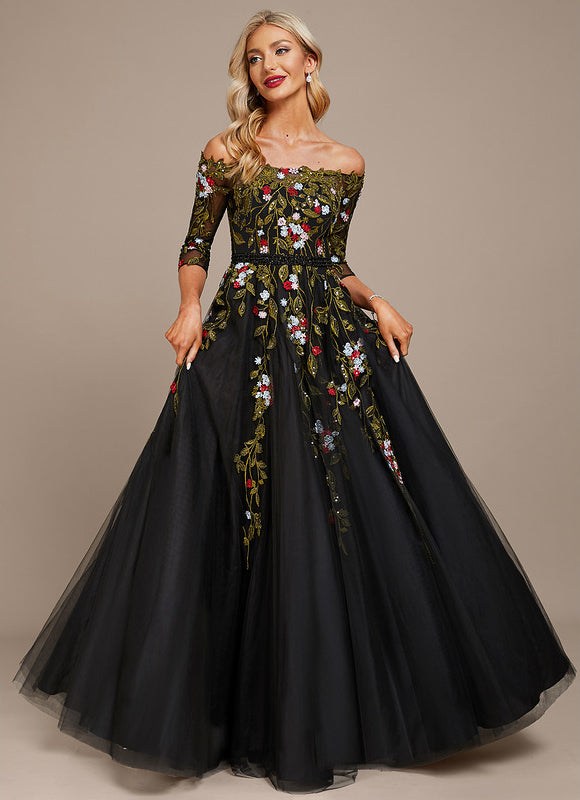 Robe De Princesse Noire Florale