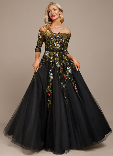 Robe De Princesse Noire Florale