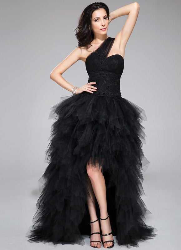 Robe De Princesse Asymétrique À Volants