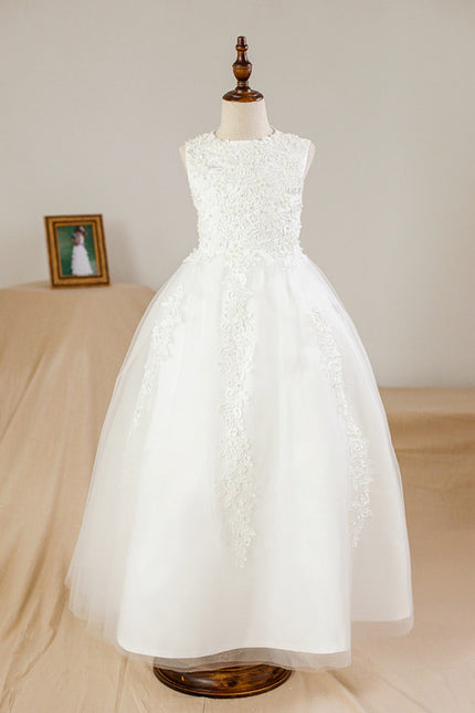 Robe De Princesse Enfant Blanche Brodée - gallery 5
