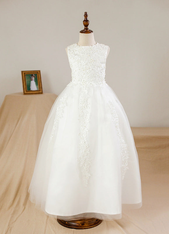 Robe De Princesse Enfant Blanche Brodée - gallery 5