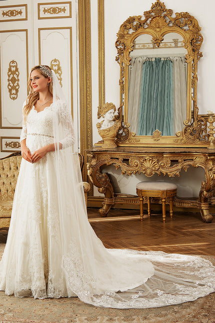 Robe De Princesse Élégante Dentelle - gallery 2