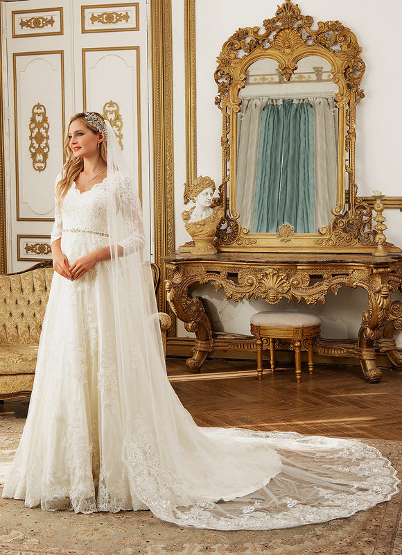 Robe De Princesse Élégante Dentelle - gallery 2