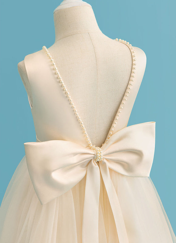 Robe De Princesse Cérémonie Enfant Satinée - gallery 1