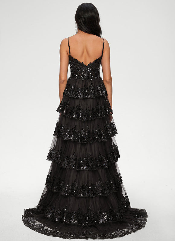 Robe De Princesse Noire À Paillettes - gallery 4